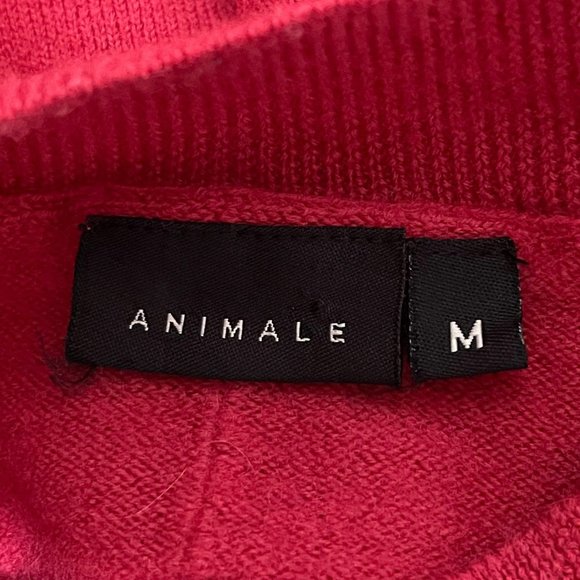 Animale Medium Red Mock Neck Merino Wool Sweater - Picture 5 of 7